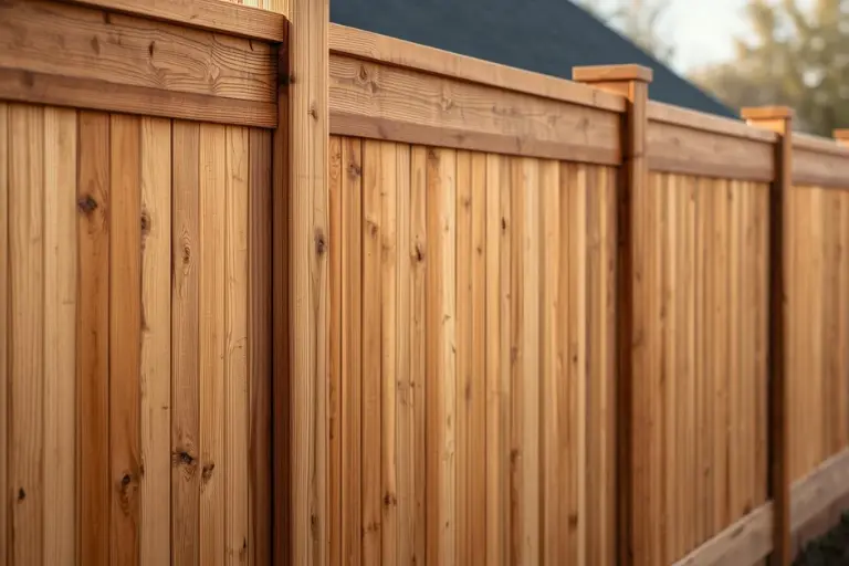 Side by Side Wooden Fence